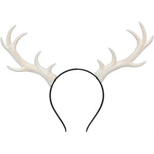 MOSTORY Deer Antlers Headband - Antler Headband for Cosplay Renfaire, Reindeer Horns Hairband for Women Renaissance