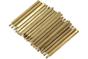 Augiimor 30PCS Male Female Hex Brass Spacer Standoff Screw Nut M3 x 60mm + 6mm PCB Motherboard Brass Standoff Hexagonal Spacer