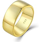 STARCHENIE 925 Sterling Silver 14K Gold Plated Wedding Band Ring, 2mm 3mm 4mm 5mm 6mm Width, Comfort Fit High Polish, for Men and Women