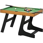 Soozier 38" Foldable Billiards Tabletop Game Pool Table Set Easy Folding | Storage, Whole Family Fun, Balls, Cues, Chalk, Brush, Game Room, Man Cave