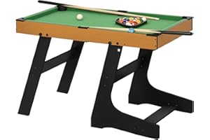 Soozier 38" Foldable Billiards Tabletop Game, Pool Table Set with Folding Design, Includes Balls, Cues, Chalk, Brush for Game