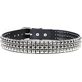 FUNK PLUS Three Row Studded Punk Belt - Genuine Black Leather, Brass Studs, Sid Vicious Style - View #4