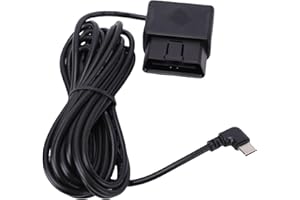 VELATEMOR Dash Cam Hardwire Kit, OBD Power Cable 11.5ft with USB Type C Adapter, Digital Display, Low Voltage Protecting 24h 