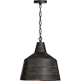 Capital Lighting 335311QY Quarry Industrial Tapered Metal Bell Pendant, 1-Light 100 Watts, 17" H x 16" W, Quarry