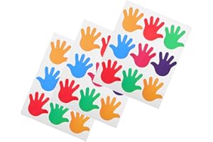 TOYANDONA 27pcs Waterproof Handprint Stickers for Preschool Classroom and Bathroom Floor, Removable Colorful