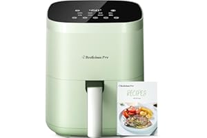 BEELICIOUS PRO Air Fryer, Beelicious 8-in-1 Smart Compact 4QT Air Fryers, Shake Reminder, 450°F Digital Airfryer with Flavor-Lock Tech, Tempered Glass Display, Dishwasher-Safe & Nonstick,Fit for 1-3 People,Avo Green