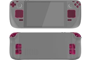 eXtremeRate Clear Candy Pink Replacement Full Set Buttons for Steam Deck, DIY Custom ABXY D-pad Trackpad Bumpers Triggers But