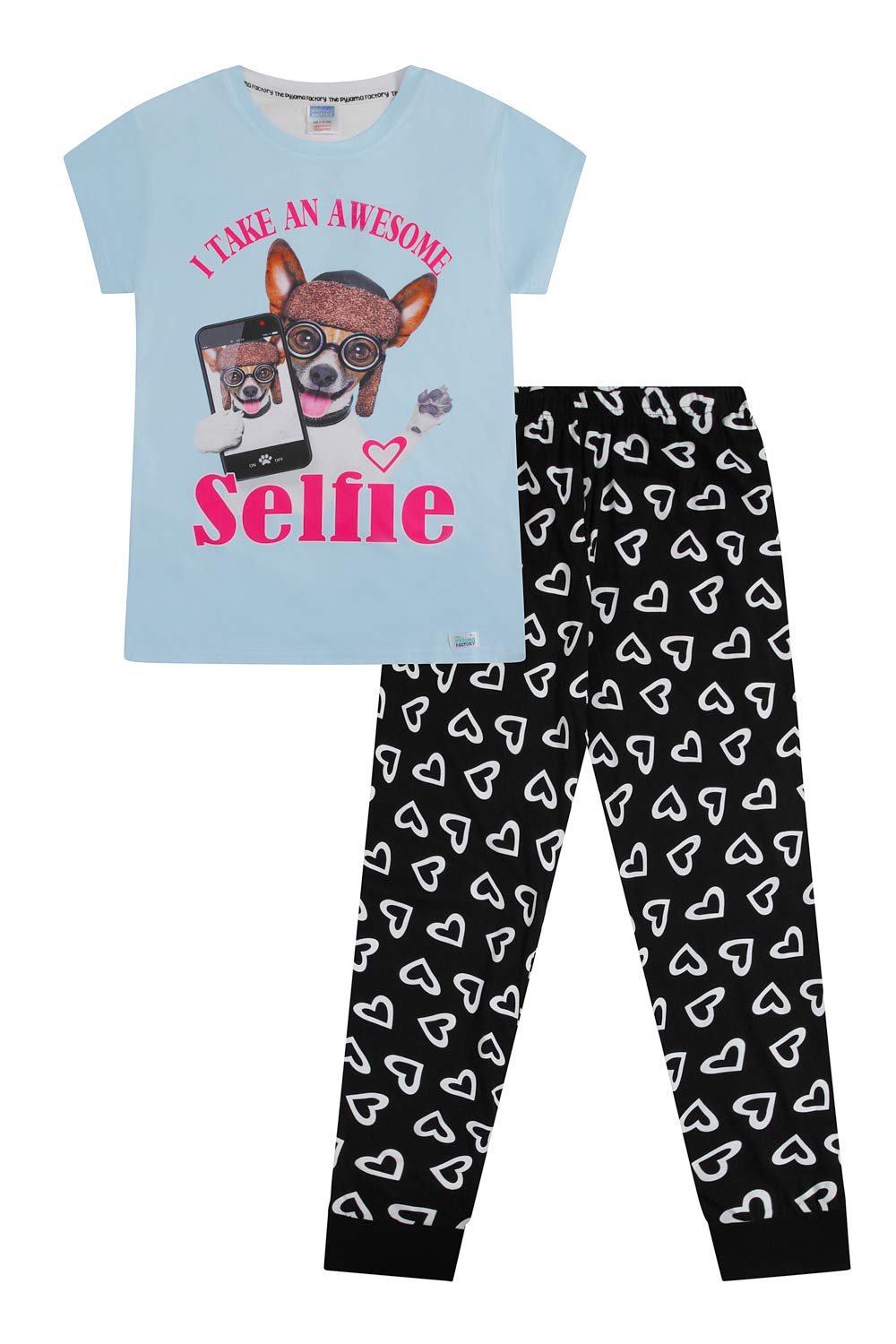 Girl's Long Pyjamas Awesome Selfie Pj (11-12 Years) White