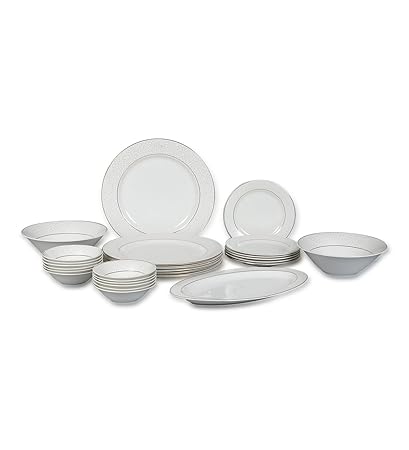 Clay Craft Sanjeev Kapoor Allure Bone China Dinner Set, 27-Pieces, Multicolour (SK-DS-ALLURE-27)