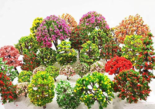 MOMOONNON 32 Pieces Model Trees 3.5cm - 10cm Mixed Model Tree Train Scenery Architecture Trees Fake Trees for DIY Crafts, Building Model, Scenery Landscape Natural Green - Image 6