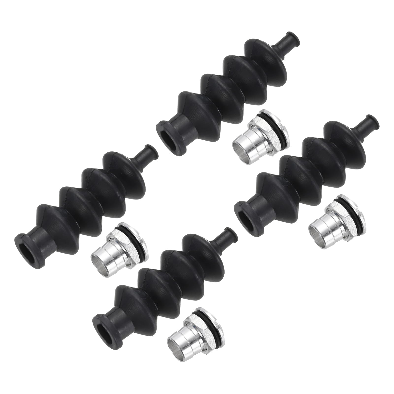 sourcing map 4Sets 42mm Waterproof Push Rod Rubber Seal Bellow with Aluminum Mount for RC Boat Brushless Electric Boat Car