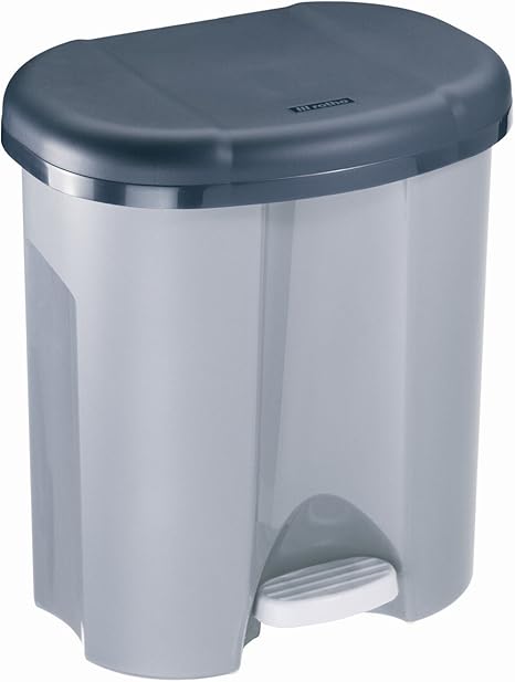 Rotho Mono Cubo de Basura con Pedal 25 l, cerrable contra olores, 39 x