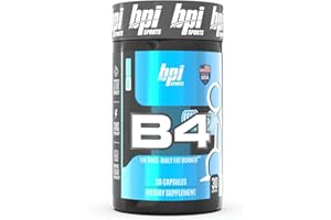 BPI Sports B4 – Extra-Strength Fat Burner – Keto-Friendly – Appetite Suppressant – Caffeine, Niacin, Quercetin, Yohimbine – 30 Servings – 710mg