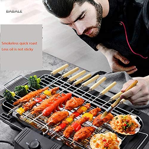 review Barbecue Grill Household Smokeless Electric Barbecue Furnace Adjustable Height BBQ for Home Outdoor Courtyard Camping 1300w EU Plug