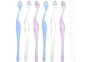 QUILAX 6pcs Small Eye Brow Razors For Women, Portable Mini Eyebrow Razor Trimmer, Face Razors Eyebrow Shaver For Facial Hair Lip, Shaving Removal Tool With Precision Cover