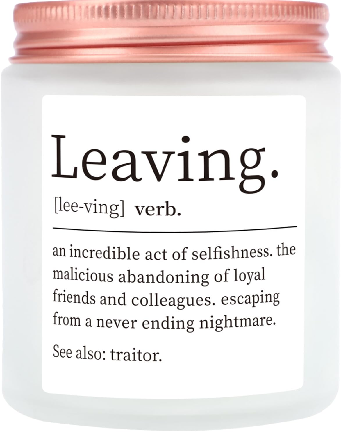 Leaving Candle - Funny Goodbye Gift for Coworker, Lavender Scented Soy Candle 8Oz