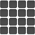 SALEX Phone Metal Stickers for Magnetic Mount - Replacement Set of 16 Car Magnet Square Metal Plates Inside Cell Phone Case. Black Sticky Small Thin Iron Discs with 3M Adhesive Backing for Crafts DIY