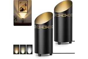 LINQELLY 2 Pack Uplights Indoor Floor Can Lights, 3000K/4000K/6000K Spotlight Indoor with GU10 Bulbs, Uplighting Spotlights with Foot Switch for Living Room Corner Sofa House Plant Wall Artwork Decor