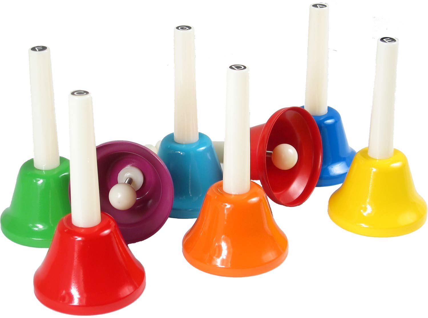 Atlas 8 Piece Coloured Tuned Hand Bells Set
