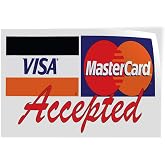 Decal Stickers Multiple Sizes Accepted ! Visa MasterCard Red Industrial Vinyl Safety Sign Label Business 7x5Inches