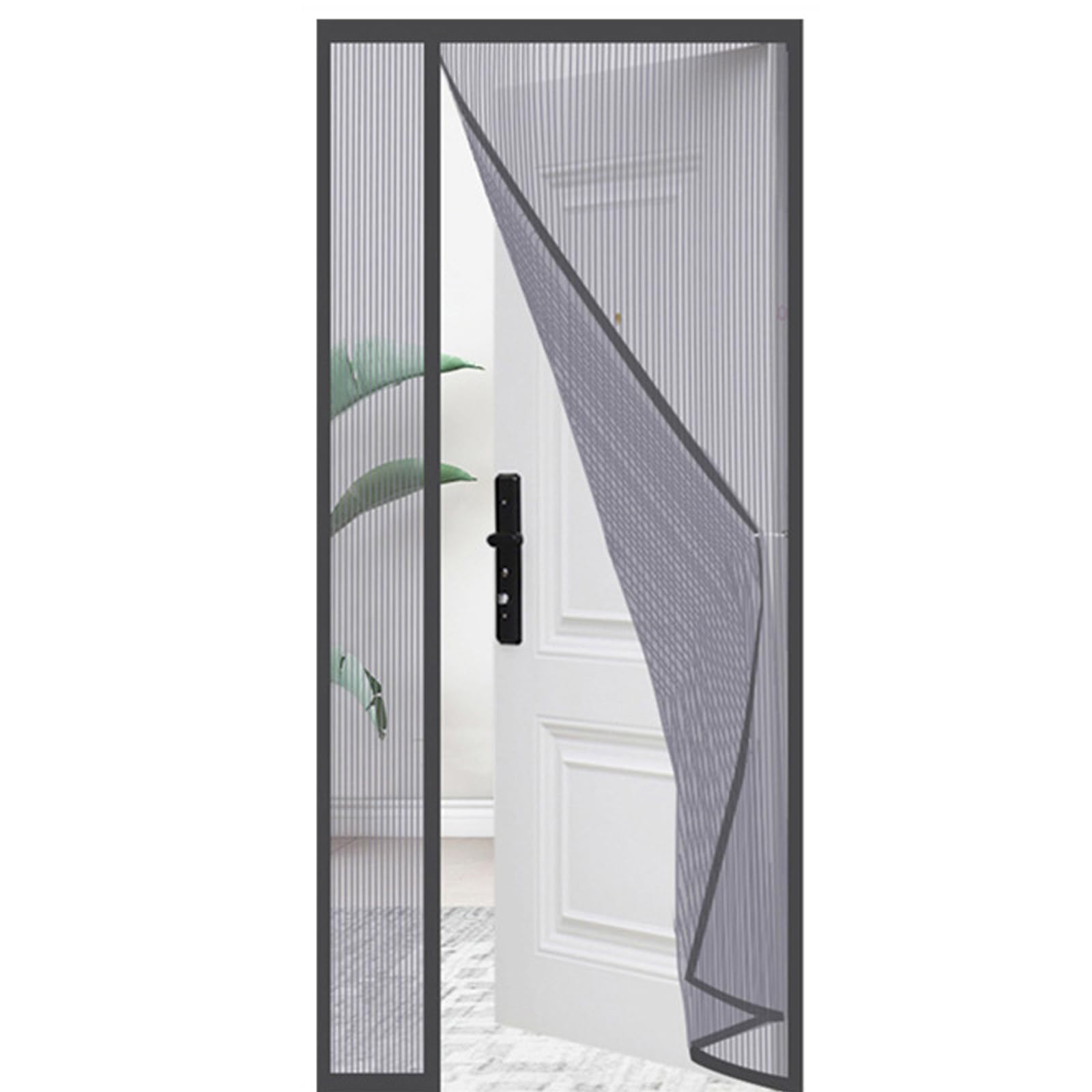 FLYAMAPIRIT Magnetic Fly Screen Door Curtain, Grey, Mosquito Repellent Net, Door Gate, Side Opening, Fly Curtain for Basement Door, Patio Door, Sliding Door, Balcony Door, Living Room, etc.