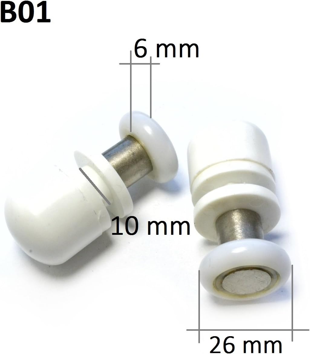 UFURMATE Rullo Per Cassetti, 4 Pezzi POM In Plastica Per Armadietti, Cassetti, Ruote, Rulli Di Posizionamento Per Cassetti, Guide Per Mobili, Parti Di Ricambio Fai Da Te (diametro 19 Mm - Foto 3