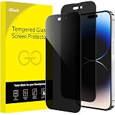 JETech Privacy Screen Protector for iPhone 14 Pro Max, 2-Pack | Full-Coverage Tempered Glass, Edge-to-Edge Protection, Anti-Spy, Case-Friendly, HD Clear