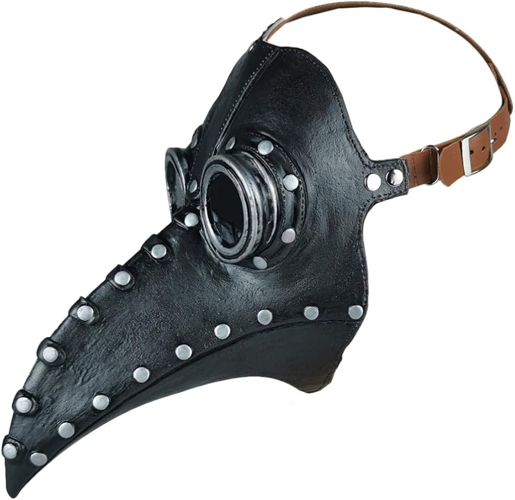 VALICLUD Halloween Long Nose Bird Beak PU Leather Plague Doctor Headgear Gothic Steampunk Medieval Beak Mask