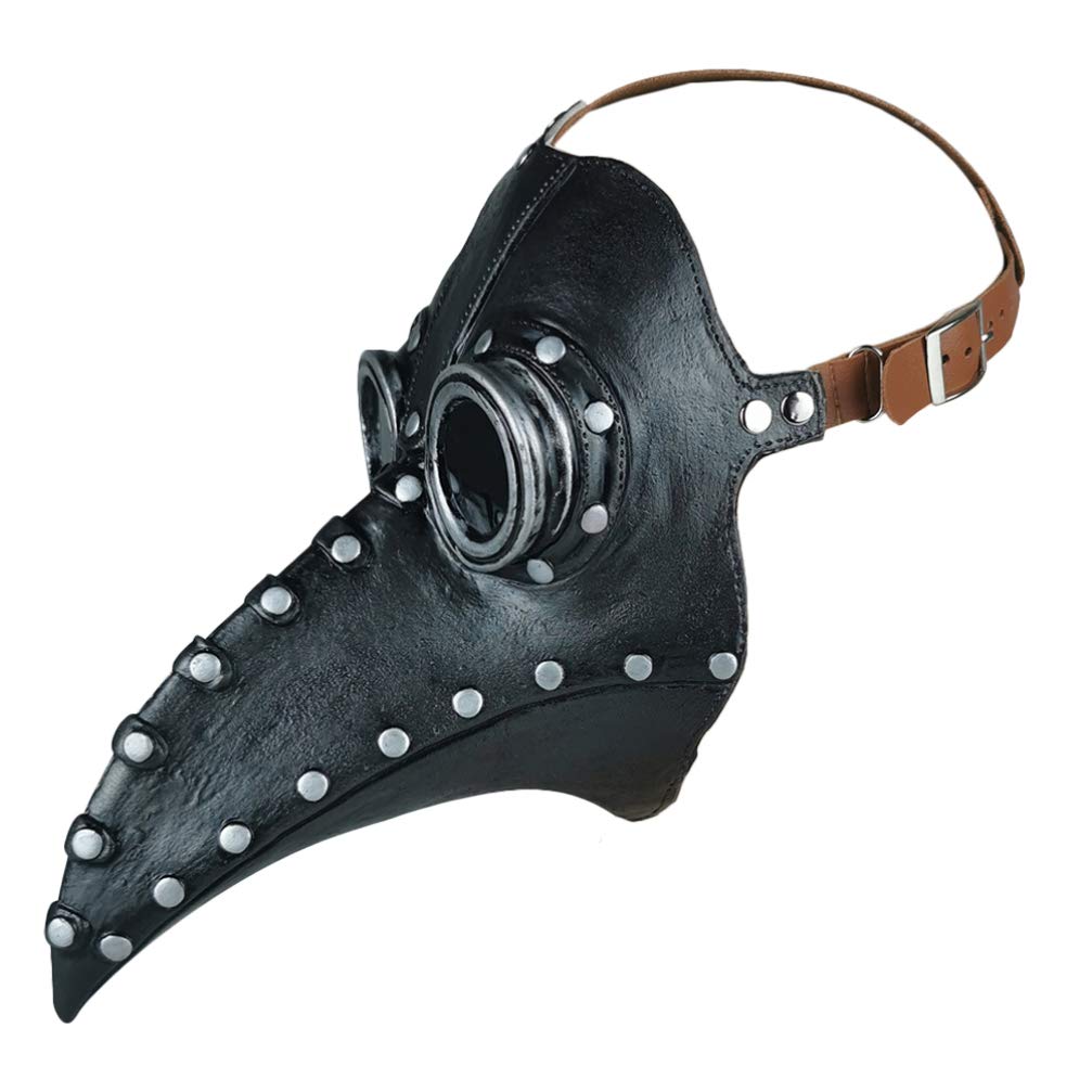 VALICLUD Halloween Mask Doctor Costume PU Masks Gothic Steampunk Doctor Hat Bird Masks Long Nose