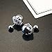Double Sided Front Back Shell Pearl Beaded Silver Tone Elegant Stud Earrings (Grey Pearl)