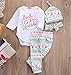 Baby Boys Girls Toddler 4pcs Christmas Set Bodysuits Leggings Headband Cap Outfits (0-3M)