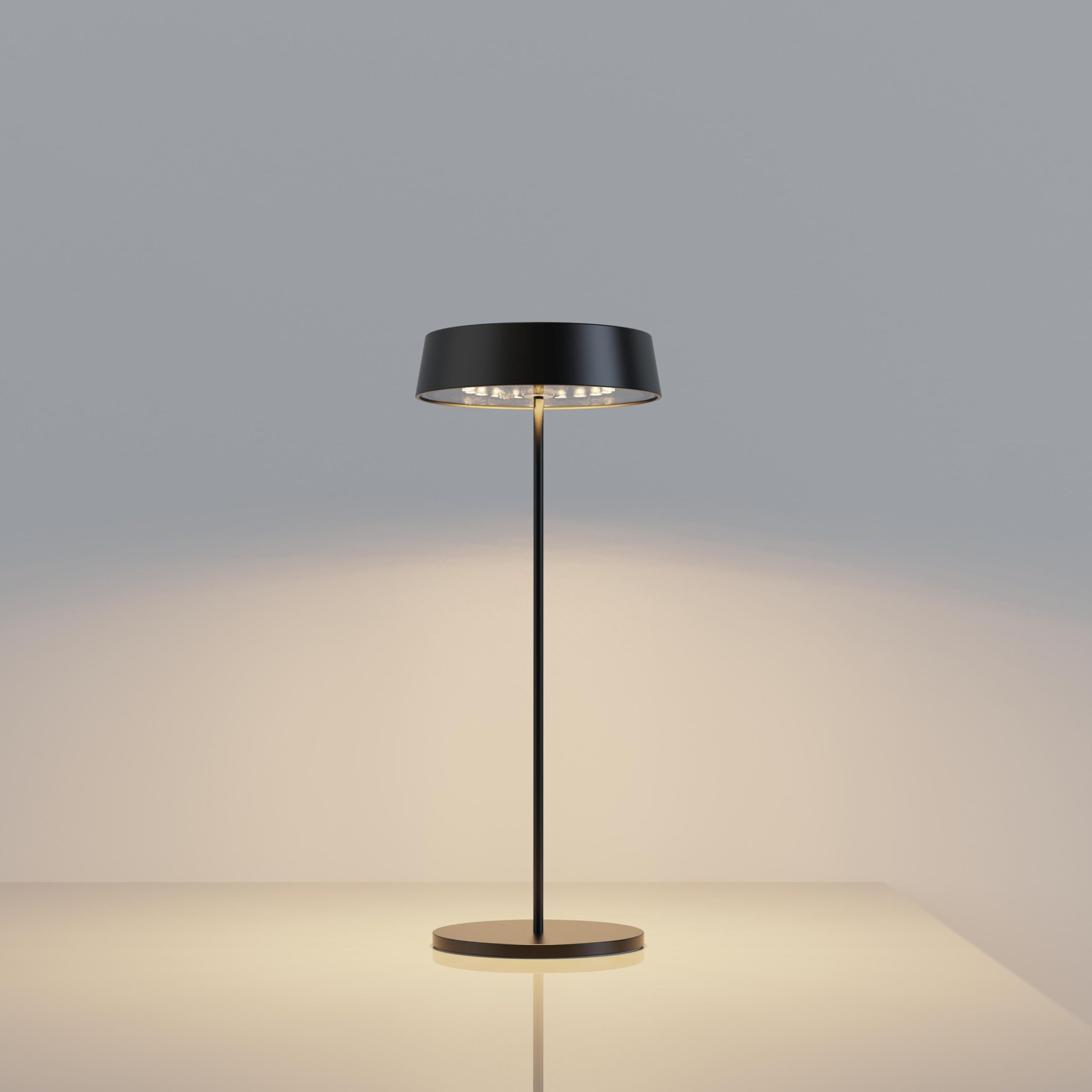 Palmina 901, Dimmable Rechargeable Led Lamps in Aluminium, Cordless Lamps 4400mah, IP54 Protection, Touch Lights for Indoor/Outdoor Use Suitable for Dinner, Reading, Bedroom, Garden and More/Black