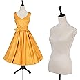 PayLessHere Female Mannequin Torso Sewing Mannequin Dress Form Mannequin Body 53-67 Inch Adjustable Dress Mannequin with Stand Wood Base for Sewing Counter Window Display (Beige, 53-67 Inches)