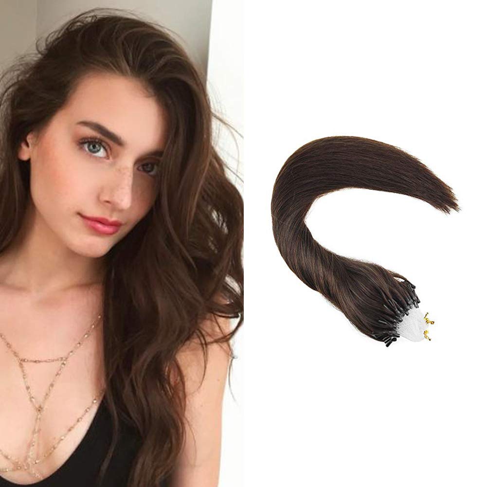 Dream G Micro Ring Hairextensions Human Hair 4 Dark Brown Color
