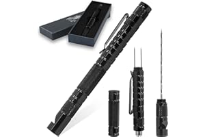 CLNYRWCB Cigar Unclogging Multitool Set Cigar Punch Tool with Cigar Draw Enhancer for Easy Cutting of Blocked Cigars and Enjoy The Last inch Cigar Without Getting Burned-Black