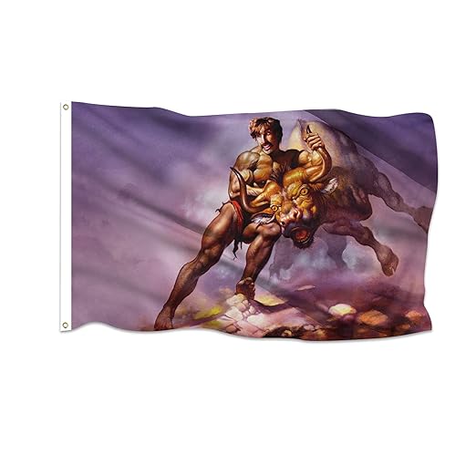 Bull by The Horns Dodgeball White Goodman Painting Authentic Flag 3x5