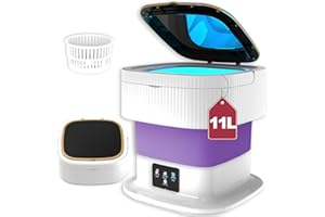 KWIWIS Portable Washing Machine, Mini Washing Machine, Foldable Washer and Dryer, Small Collapsible Laundry for Travel, Sutiable for Apartment, Dorm, Camping, RV, Underwears, Socks, Baby Clothes, Purple