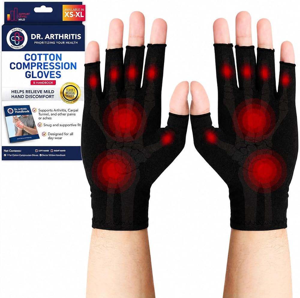 Dr. Arthritis Compression Gloves Open Finger Arthritis Gloves Men Women