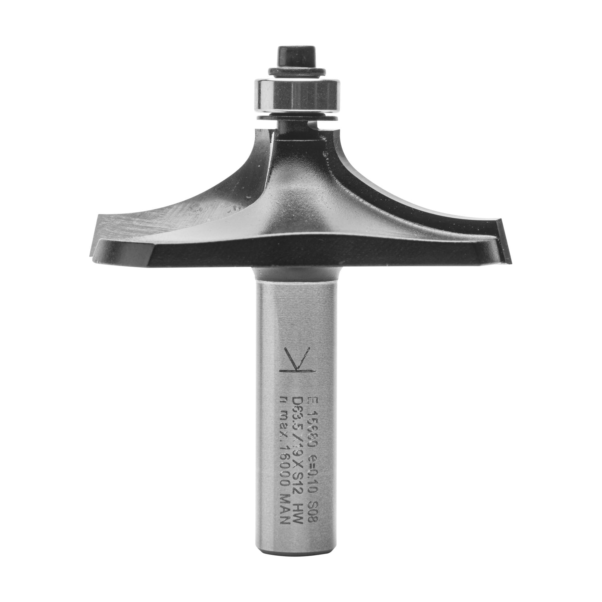 ENT 15680 Thumb Mould Cutter, Tungsten Carbide TC, Shank (S) 12 mm, Diameter (D) 63,5 mm, NL1 20 mm, NL2 13 mm, SL 40 mm, Forma A with Ball Bearing