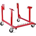 NATIONAL STANDARD Rolling Engine Cradle Stand with Wheels, Fits Chevy V8 Small Block and Big Block, Steel Construction, Built in Hardware Storage, Easy Assembly