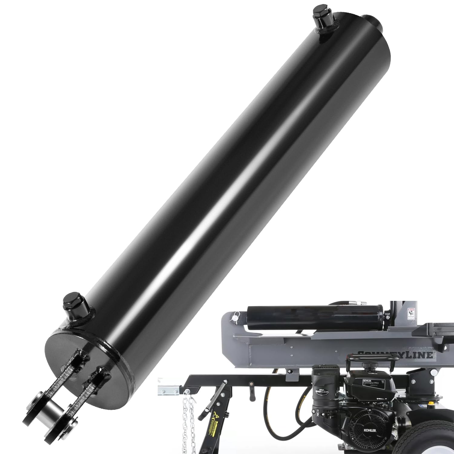 Photo 1 of 4.5x24 Hydraulic Log Splitter Cylinder – 4.5" Bore x 24" Stroke x 1.75" Rod, Welded Double Acting Cylinder for Wood Splitter, 3500 PSI, 1/2" NPT Ports – Heavy Duty Universal Hydraulic Cylinders