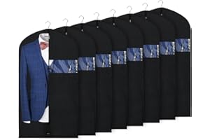 Syeeiex 40" Garment Bags for Hanging Clothes,8 pcs Breathable Suit Bags for Men,Garment Bags with Clear Window for Closet Sto