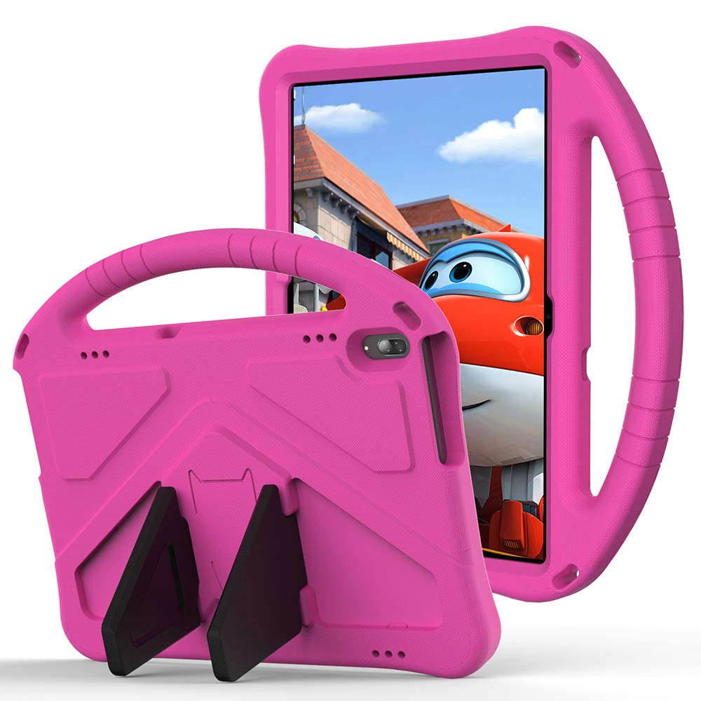 Tading Kids Case for Lenovo Tab M10/P10, Children Friendly EVA Foam Protective Stand Handle Cover Case for Lenovo Tab M10(TB-X605L/X605F) /M10 HD(X505L/X505F) [Not for M10 HD 2nd Gen X306F] - Hot Pink