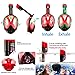 180° Snorkel Mask View for Adults and Youth. Full Face Free Breathing Design.[Free Bonuses] Cell Phone Universal Waterproof Case (Dry Bag) and Anti-Fog Wipes (Black/Red, Large/Extra Large)