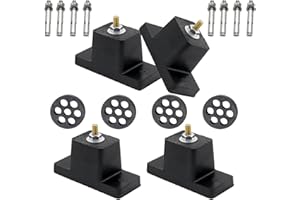 GNDAYOUG 4 Pack Heavy Duty Anti Vibration Pads for Mini Split Air Conditioner , Rubber Vibration Isolator Mounting Brackets with Expansion Screws and Shock Absorbing Pads, Fits HVAC, Central AC Air Compressor