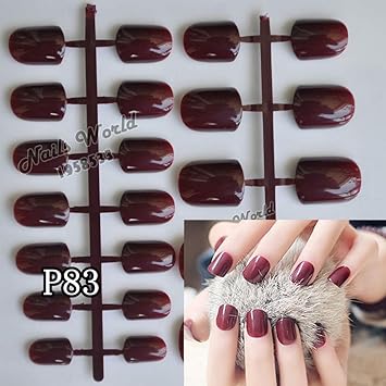 Amazon Com 24pcs Acrylic Nail Plate Tips Candy Color Fake False Amazon Com 24pcs Acrylic Nail Plate Tips Candy Color Fake False