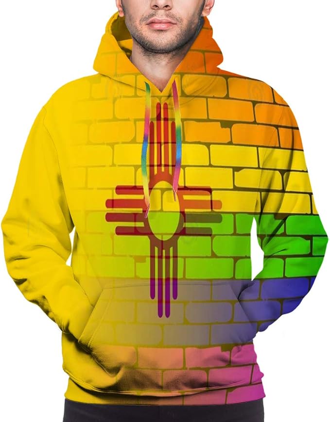 Amazon.com: Men 3D Printing Novelty Unisex Hoodie with Pockets Rainbow