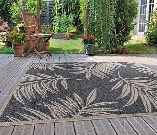 Rugshop Leaf Design Indoor/Outdoor Area Rug 7'10" x 10' Blue