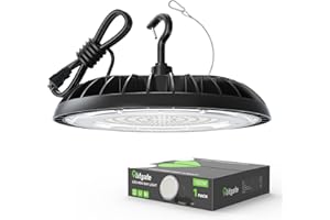 Glitgate LED High Bay Light 150W, 21000lm 5000K UFO Led High Bay Light(600W MH/HPS Equiv.), Commercial Bay Lighting with 5ft Cable US Plug for Garage Shop Barn Warehouse