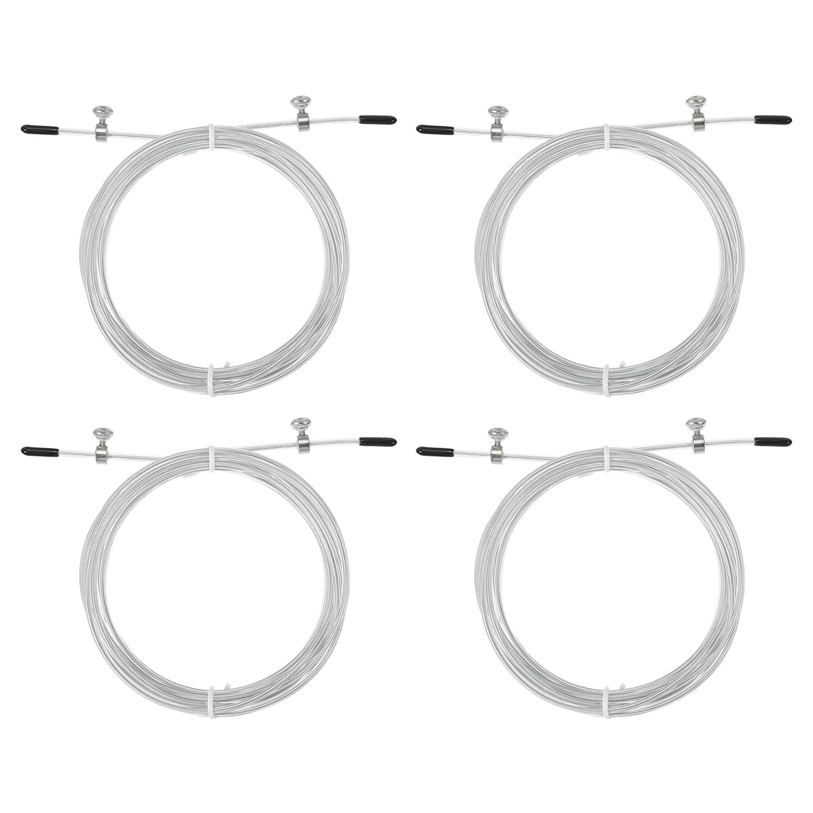 PATIKIL 10Ft Speed Jump Rope Replacement Cable, 4 Pcs 2.5mm Professional Skipping Rope Steel Wire Replace for High Speed Jump Ropes, White